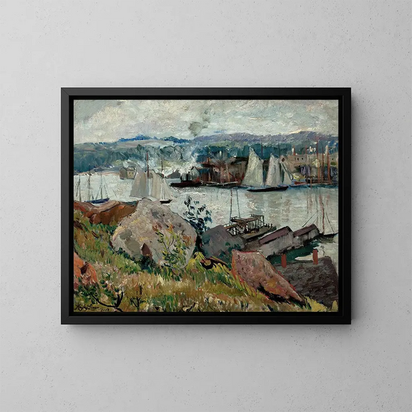Port of Gloucester, Massachusetts - Hayley Lever — indrammet kunstværk på væggen