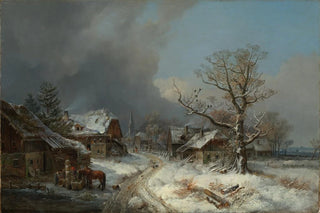 Heinrich Brkel - Dorfstrasse im Winter mit Trnke.webp