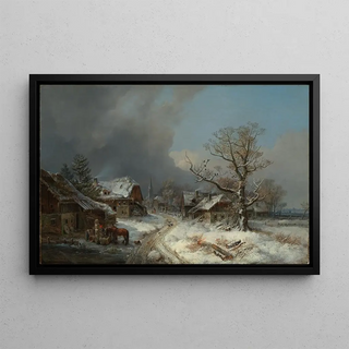 Heinrich Brkel - Dorfstrasse im Winter mit Trnke.webp