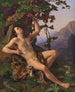 En ung faun, der plukker druer - Heinrich Eddelien — visning af kunstværket