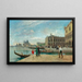 Venise, udsigt over søjlerne ved San Marco og Santa Maria della Salute - Heinrich Hermanns — indrammet kunstværk på væggen