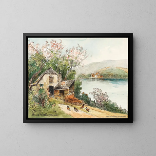 Forår i Wachau-dalen - Heinrich Josef Wertheim — indrammet kunstværk på væggen
