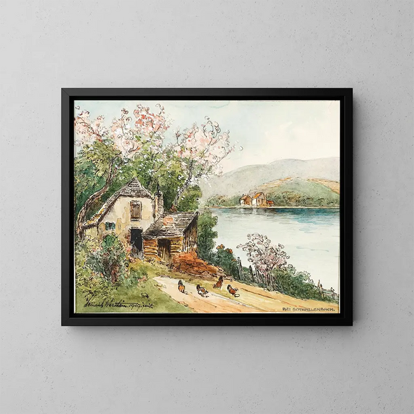 Forår i Wachau-dalen - Heinrich Josef Wertheim — indrammet kunstværk på væggen