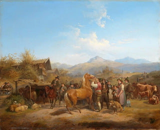 Heinrich Marrs Maleri "Marché aux chevaux en Tyrol" — visning af kunstværket