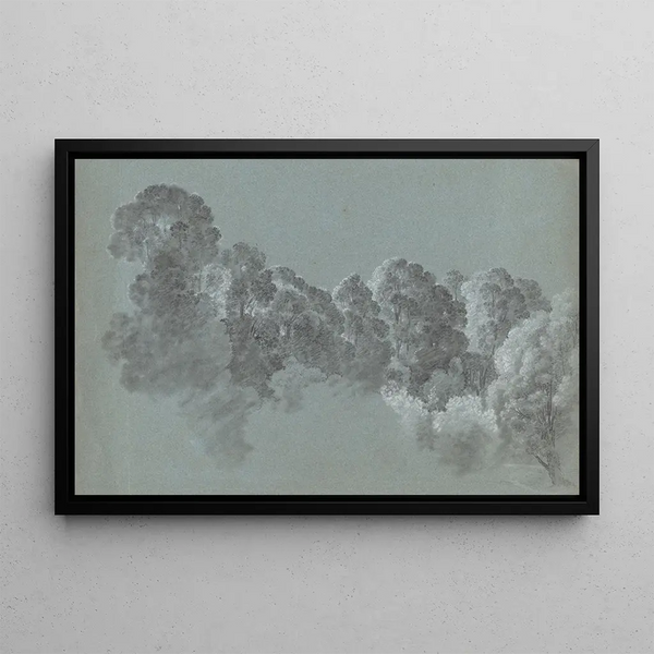 Cimes des Arbres de la Forêt Frappées par la Lumière - Heinrich Rieter — indrammet kunstværk på væggen