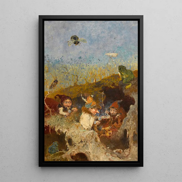 La soupe des nains - Heinrich Schlitt — indrammet kunstværk på væggen