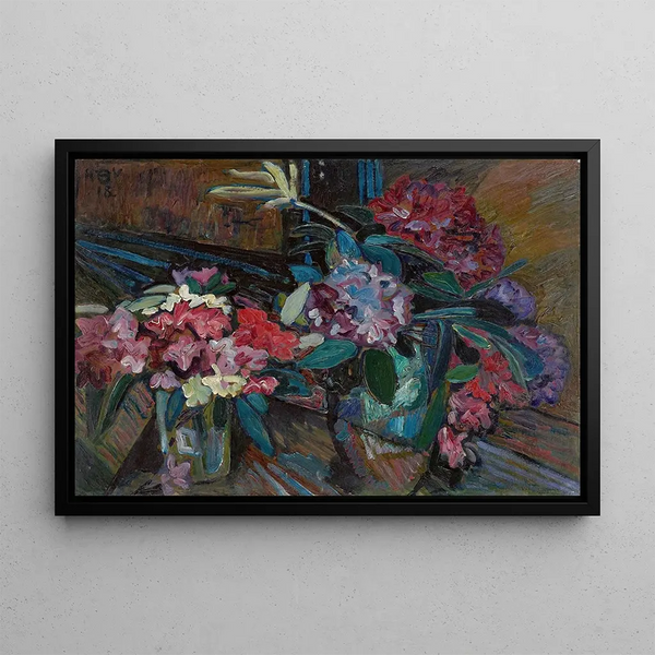 Heinrich Vogeler - Blumenstilleben mit Rhododendron.webp