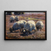 Moutons paissant dans la lande ensoleillée - Heinrich von Zügel — indrammet kunstværk på væggen
