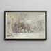 Heinrich Winter | Ferme en hiver, un cheval est conduit à l'écurie par le cocher — indrammet kunstværk på væggen