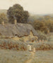Et et hus i Gloucestershire under Cotswolds-bakkerne - Helen Allingham — visning af kunstværket