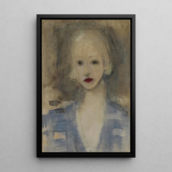 Kvinde blondine - Helene Schjerfbeck — indrammet kunstværk på væggen