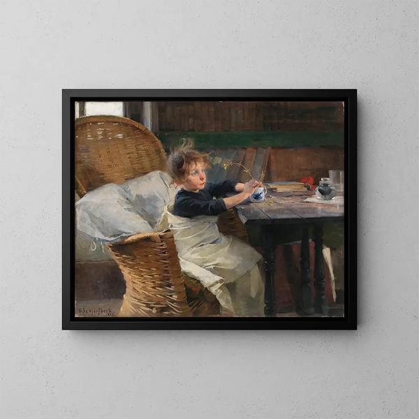 Le Convalescent - Helene Schjerfbeck — indrammet kunstværk på væggen