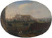 Vue de Rome depuis un jardin, regardant vers le sud en direction de San Giovanni in Laterano, vue de derrière - Hendrick Frans van Lint — visning af kunstværket