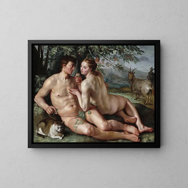La Chute de l'Homme - Hendrick Goltzius — indrammet kunstværk på væggen