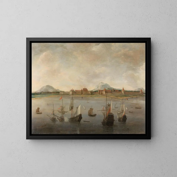 Vue de Batavia - Hendrick Jacobsz Dubbels — indrammet kunstværk på væggen