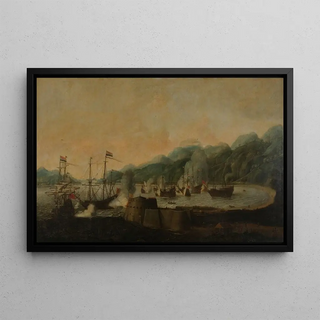 Hendrick van Anthonissen - A Dutch Squadron under the Command of Cornelis Simonsz van der Veer Carrying Out a Surprise Attack on Three Portuguese Galleons in the Bay of Goa Velha.webp