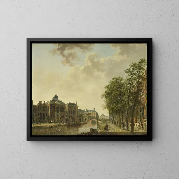 Vue du Houtmarkt à Amsterdam - Hendrik Keun — indrammet kunstværk på væggen