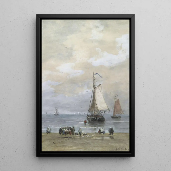Tri du poisson - Hendrik Willem Mesdag — indrammet kunstværk på væggen