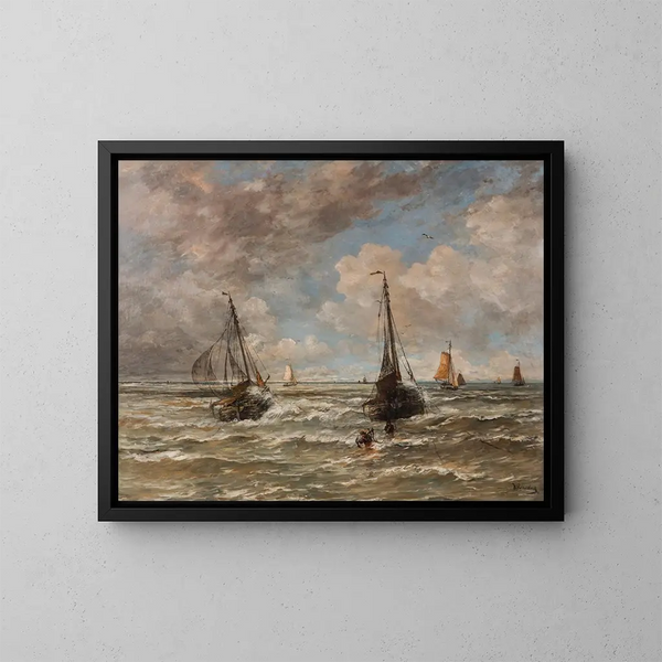 Le moulage de l'ancre - Hendrik Willem Mesdag — indrammet kunstværk på væggen