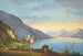 Vue du Lac Léman avec Personnages dans un Vignoble au Premier Plan, le Château de Chillon au Loin - Hendrikus Johannes Knip — visning af kunstværket