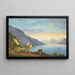 Vue du Lac Léman avec Personnages dans un Vignoble au Premier Plan, le Château de Chillon au Loin - Hendrikus Johannes Knip — indrammet kunstværk på væggen