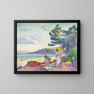 Badesøgende - Henri-Edmond Cross — indrammet kunstværk på væggen