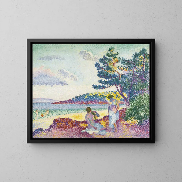 Badesøgende - Henri-Edmond Cross — indrammet kunstværk på væggen