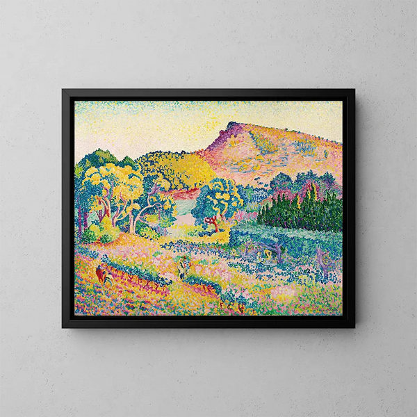 Landskabsmaleri med Cap Nègre - Henri-Edmond Cross — indrammet kunstværk på væggen