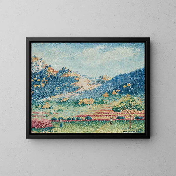 Landskab med de små mauriske bjerge - Henri-Edmond Cross — indrammet kunstværk på væggen