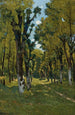 Allée des Tilleuls Saint-Privé Yonne Chemin boisé ensoleillé - Henri-Joseph Harpignies — visning af kunstværket