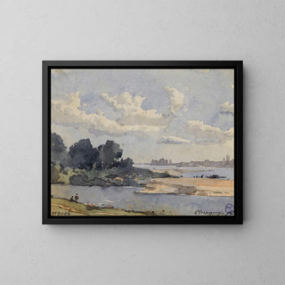 Bords de rivière - Henri-Joseph Harpignies — indrammet kunstværk på væggen