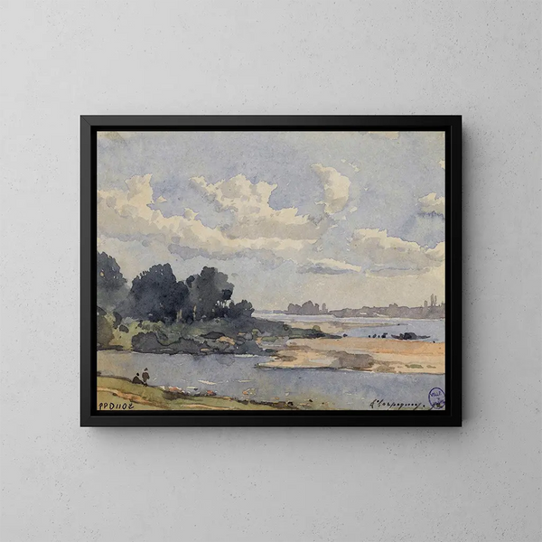 Bords de rivière - Henri-Joseph Harpignies — indrammet kunstværk på væggen