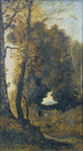 Jæger og hans hund - Henri-Joseph Harpignies — visning af kunstværket