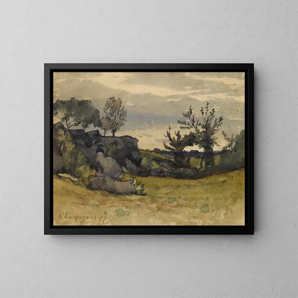Le Vallon - Henri-Joseph Harpignies — indrammet kunstværk på væggen