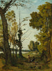 Læsning i skoven - Henri-Joseph Harpignies — visning af kunstværket