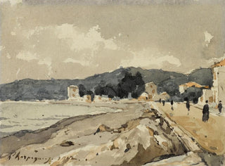 HenriJoseph Harpignies - Sur les bords de la mer  Nice.webp