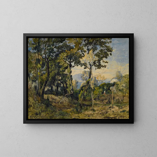 Villefranche - Henri-Joseph Harpignies — indrammet kunstværk på væggen