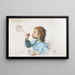 Fillette à la bulle de savon - Henri Jules Jean Geoffroy — indrammet kunstværk på væggen