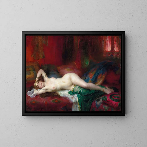 Odalisque - Henri Adrien Tanoux — indrammet kunstværk på væggen