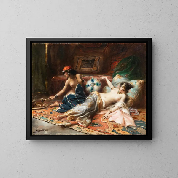 Odalisques - Henri Adrien Tanoux — indrammet kunstværk på væggen