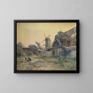 Moulins de Montmartre - Henri Arthur Bonnefoy — indrammet kunstværk på væggen