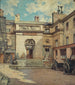 La cour de l'Hôtel Gouthière rue Pierre-Bullet - Henri Dabadie — visning af kunstværket