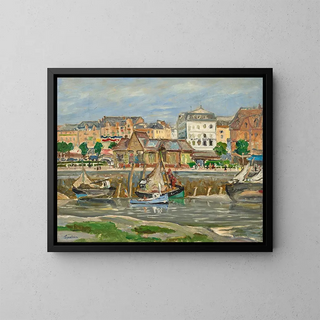 Vue du port - Henri Epstein — indrammet kunstværk på væggen