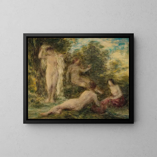 Badesøstre - Henri Fantin-Latour — indrammet kunstværk på væggen