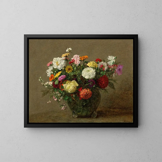 Bouquet de jardin - Henri Fantin-Latour — indrammet kunstværk på væggen