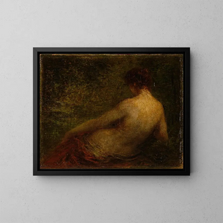 Kvindeligt nøgenmaleri set bagfra - Henri Fantin-Latour — indrammet kunstværk på væggen
