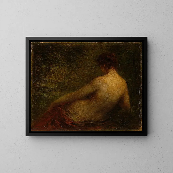 Kvindeligt nøgenmaleri set bagfra - Henri Fantin-Latour — indrammet kunstværk på væggen
