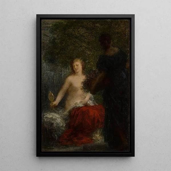 Kvinde ved sit toilet - Henri Fantin-Latour — indrammet kunstværk på væggen