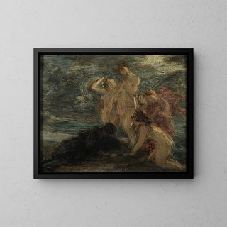Le pote et les muses - Henri Fantin-Latour — indrammet kunstværk på væggen