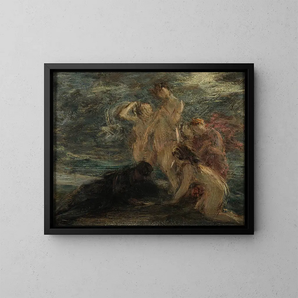 Le pote et les muses - Henri Fantin-Latour — indrammet kunstværk på væggen